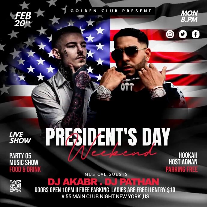 President's day Weekend Instagram Post template