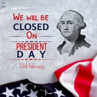 president day announcement, president day (1) Instagram na Post template