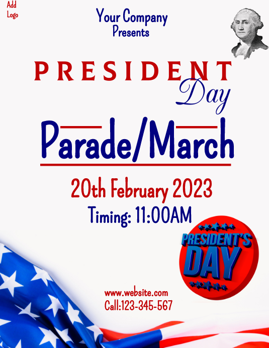 president day parade event invitation flyer Template | PosterMyWall