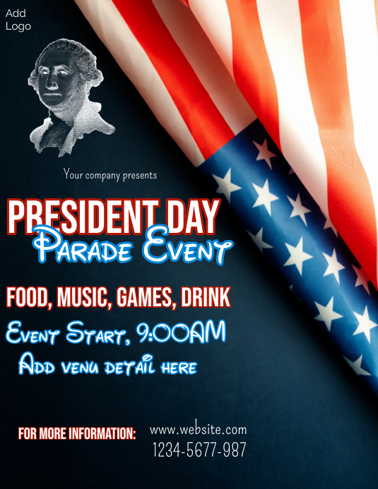 president day parade event invitation flyer Template | PosterMyWall