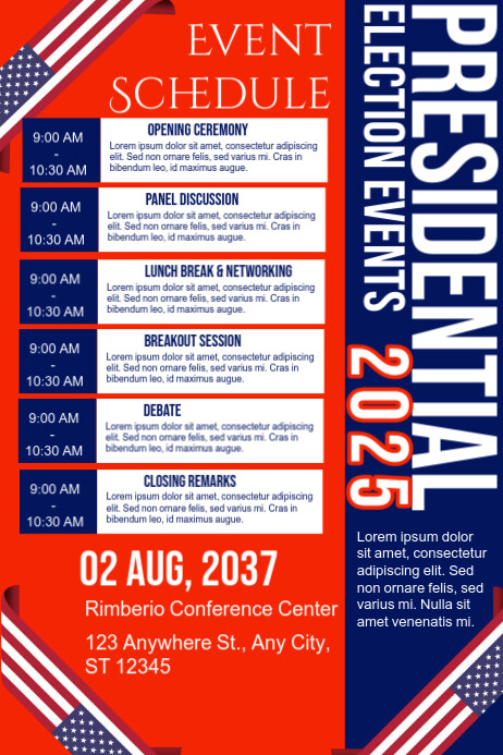 presidential election event schedule poster Template | PosterMyWall