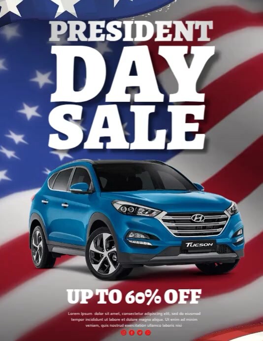Presidents Car Sale Flyer (US Letter) template