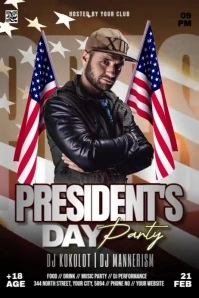 Presidents Day Party Ads Póster template