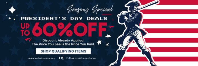 Presidents Day Sale Banner Template Bannière 2' × 6'