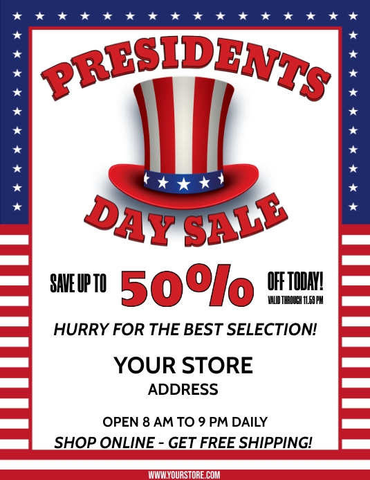 PRESIDENTS DAY SALE Template PosterMyWall