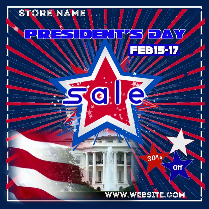 Presidents Day Sale Digital Ad Template PosterMyWall