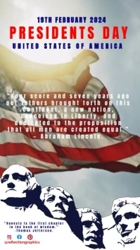 Presidents Day Video Template Digital Display (9:16)