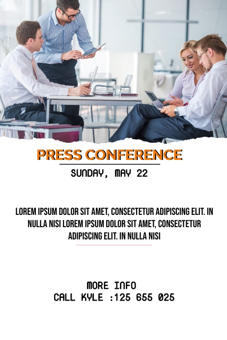 PRESS CONFERENCE Template | PosterMyWall