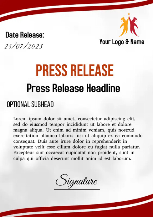 Press Conference Format Copy of Press Release Conference | PosterMyWall