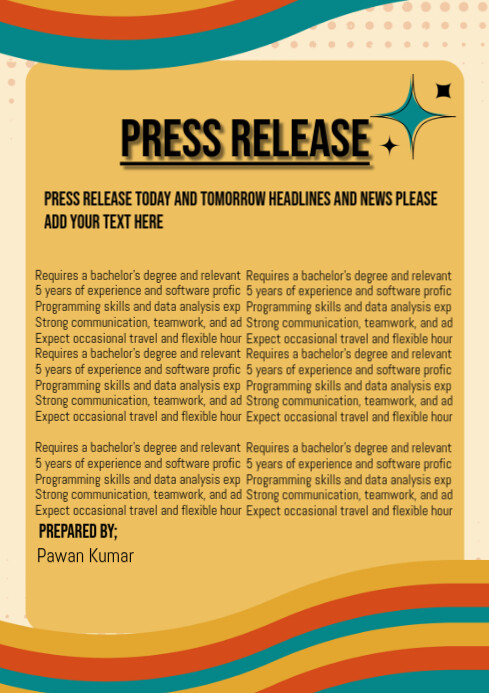 Release Copy Copy of press release | PosterMyWall