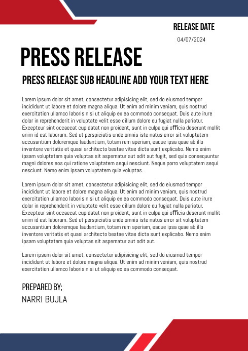 Release Copy Copy of press release | PosterMyWall