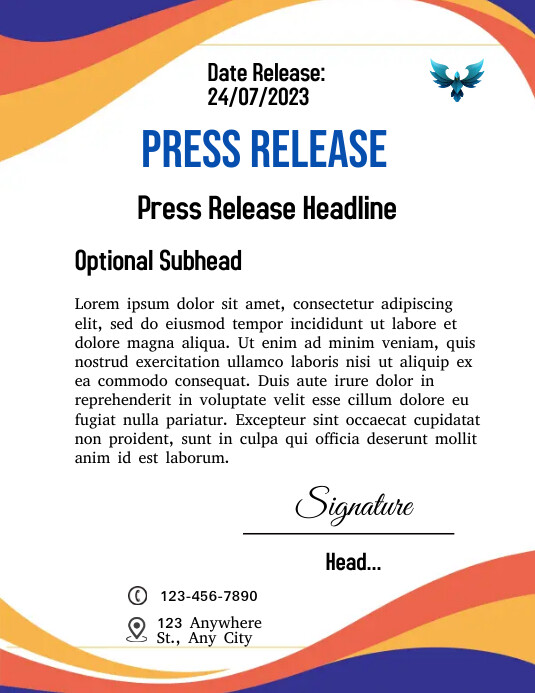 Press release letters Template | PosterMyWall