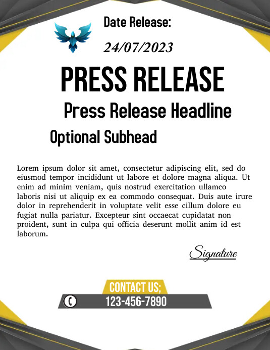 Release Copy Copy of Press release templates | PosterMyWall