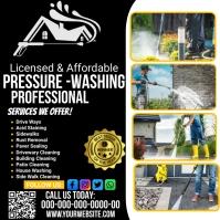 pressure home or commercial washing flyer Wpis na Instagrama template