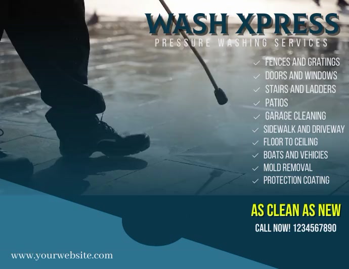 Pressure Washing (2) Ulotka (US Letter) template