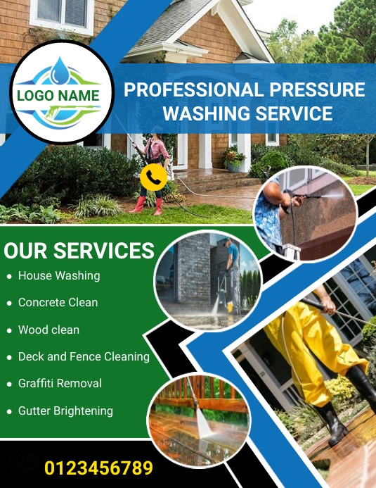 pressure washing and cleaning flyer Template PosterMyWall