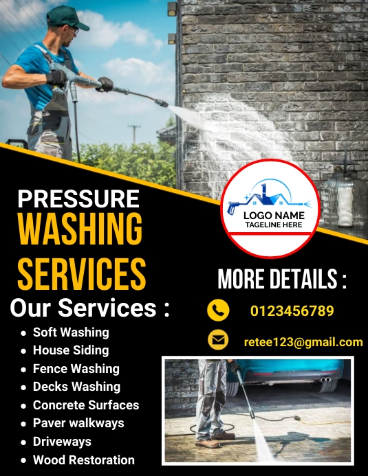 pressure washing cleaning flyer Template PosterMyWall