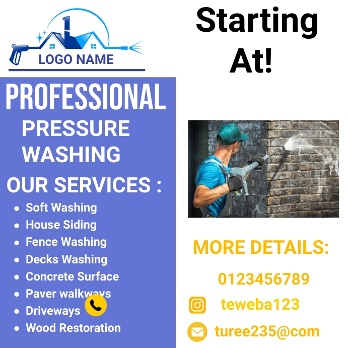 pressure washing cleaning flyers Template PosterMyWall