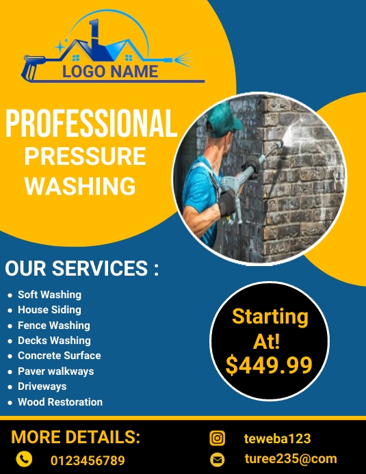 pressure washing cleaning flyers Template PosterMyWall