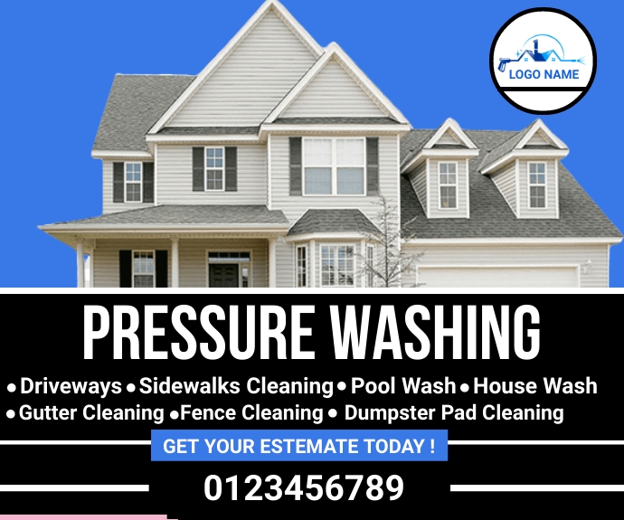 pressure washing cleaning flyers Middelgrote rechthoek template