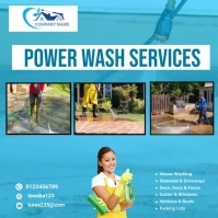 pressure washing cleaning flyers Instagram Post template
