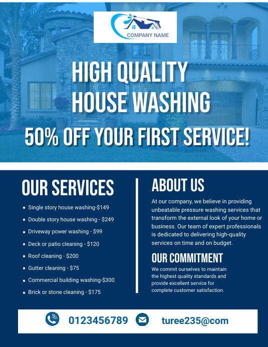 pressure washing cleaning flyers Template PosterMyWall
