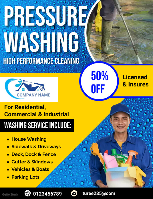 pressure washing cleaning flyers Template PosterMyWall