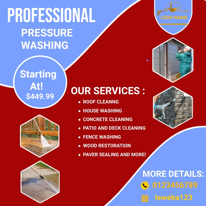 pressure washing cleaning flyers Template PosterMyWall