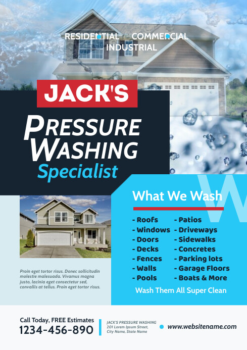 Pressure Washing Flyer A4 template