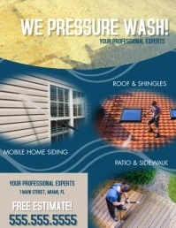 Pressure Washing Flyer Roof Sidewalk Cleaning Folder (US Letter) template