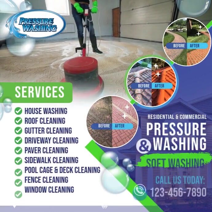 Pressure Washing Services Ad Post Template PosterMyWall Pressure Washing Services Ad Post Template PosterMyWall