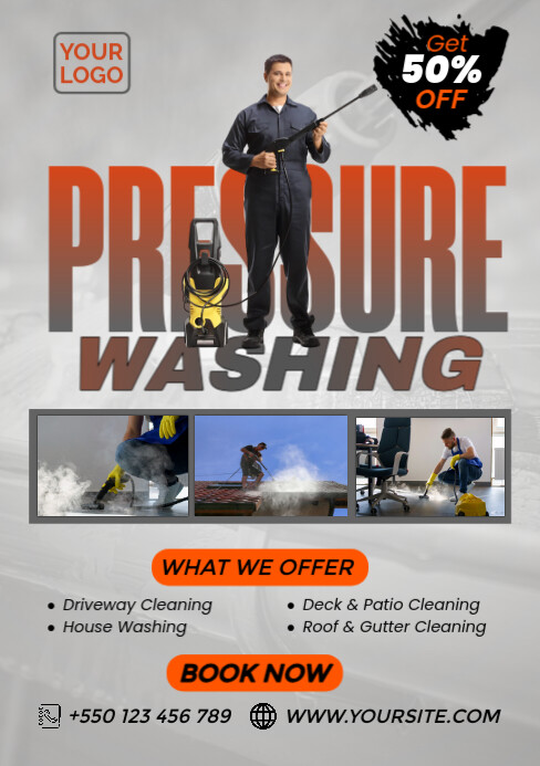Pressure Washing Services A5 template