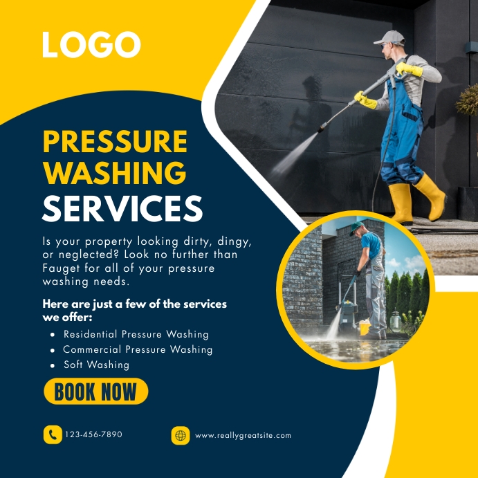 PRESSURE WASHING SERVICES FLYERS Template PosterMyWall