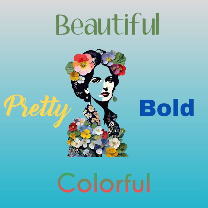 Pretty, beautiful, bold and colorful lady Instagram 帖子 template