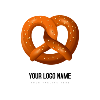 Белый Pretzel Logo Logo Template