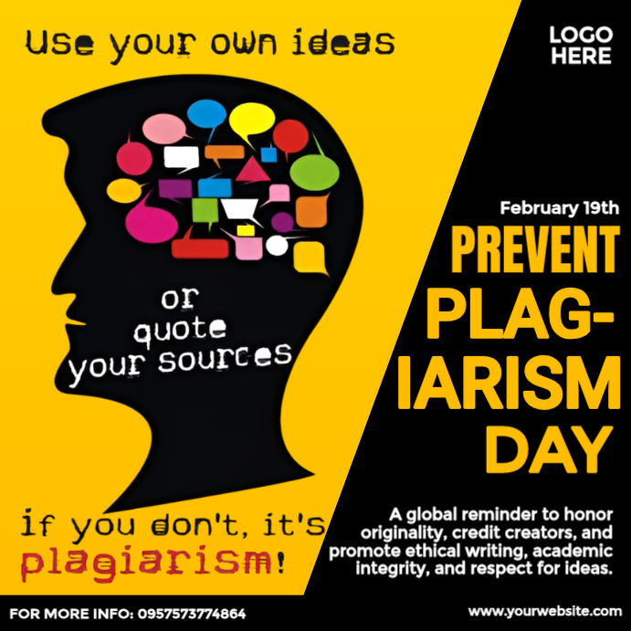 Prevent Plagiarism Day Templat | PosterMyWall