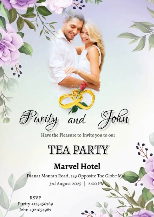 Prewedding Invitation Video Invite A6 template