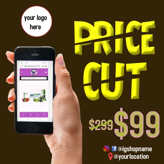 Price Cut Examples price cut or sales price Template | PosterMyWall