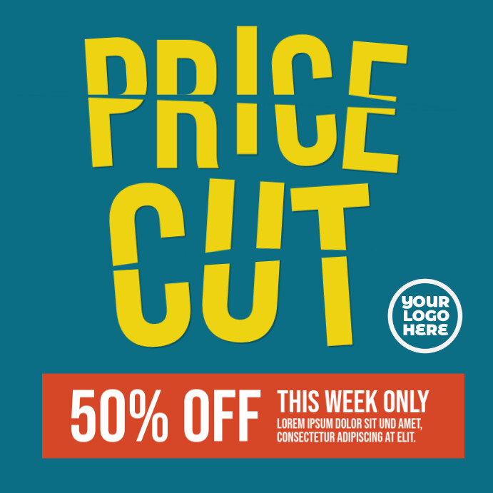 Price Cut Sale Ad Сообщение Instagram template