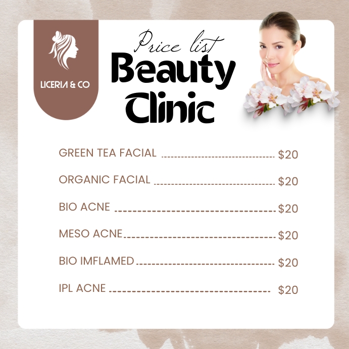 Price List Beauty Clinic Template PosterMyWall