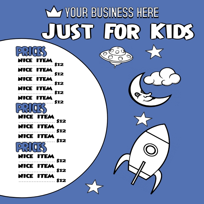 Price List Wpis na Instagrama template