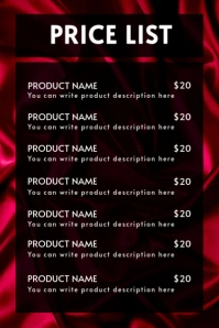 Price list Imagem do Pinterest template