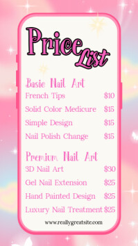 Price List Instagram Story template