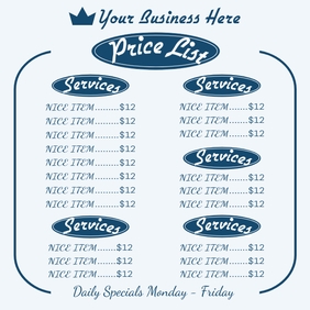 Price List Template | PosterMyWall
