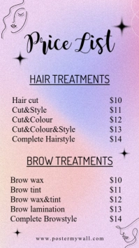 Price List Instagram Story template