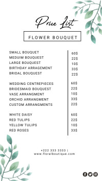PRICE LIST FLORIST Instagram Story template