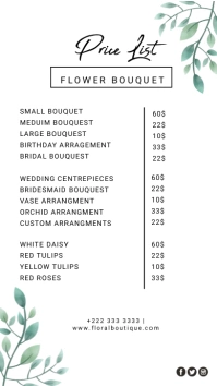 PRICE LIST FLORIST Instagram 快拍 template