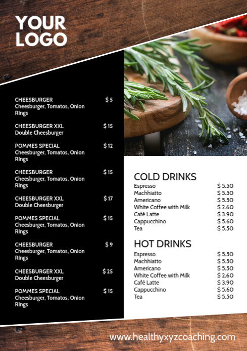 Price Label For Menu Examples Copy of Price List Menu Card Wood Design Restaurant | PosterMyWall