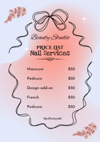 Price List Nail Services A3 template