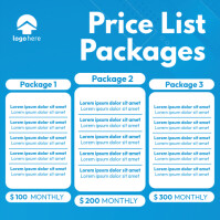 price list packages Instagram Post template